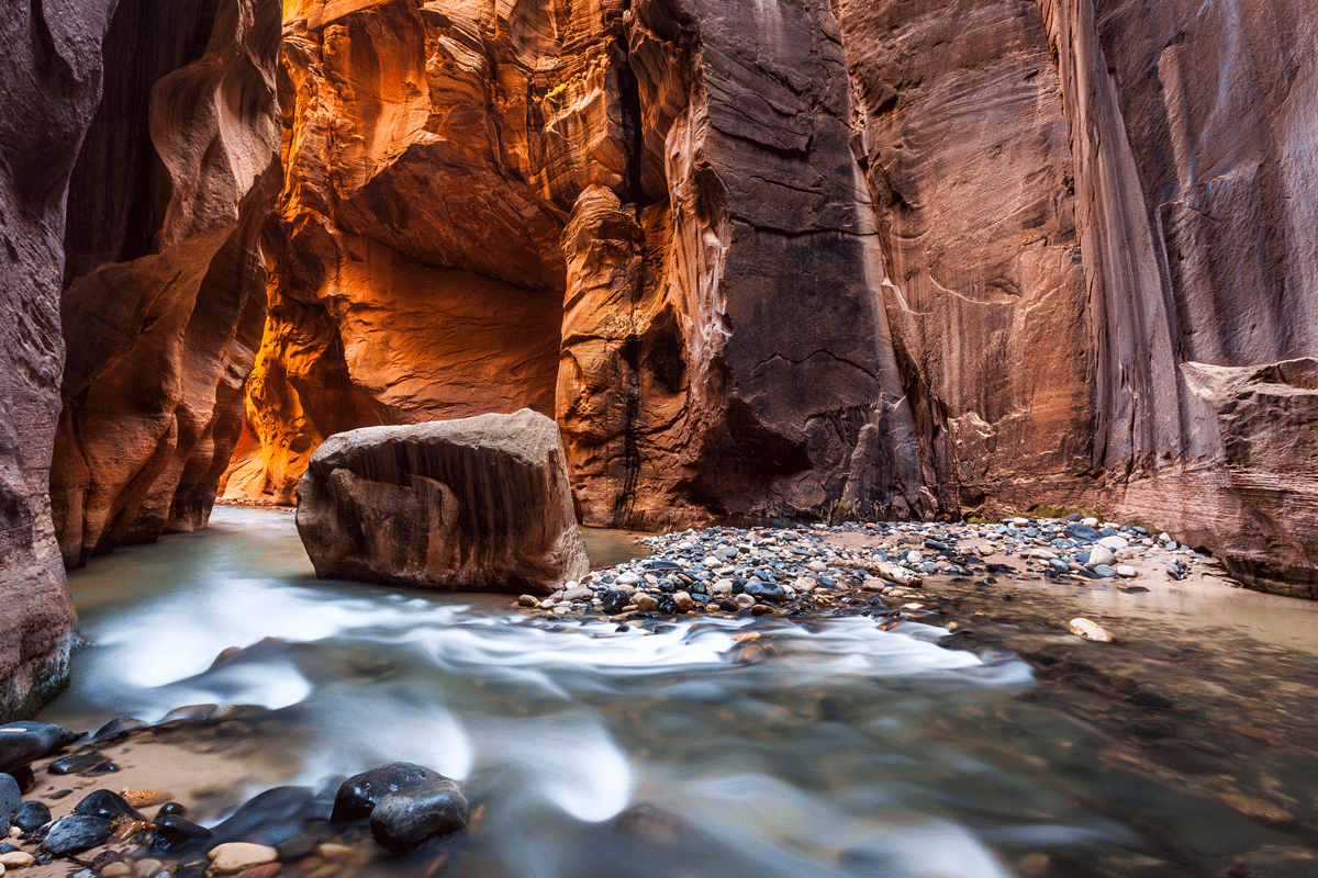 The Narrows past Wall Street in Zion