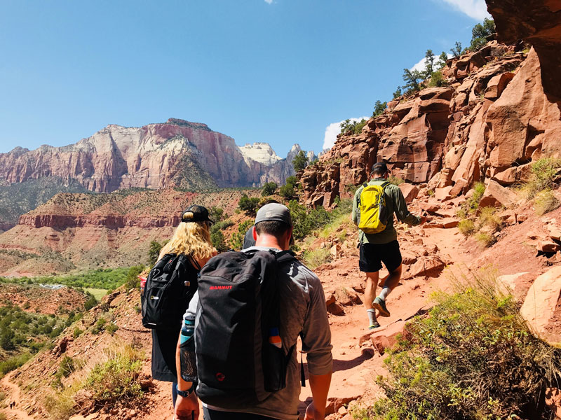 Eric Murdock leading hike on Watchman trail in Zion